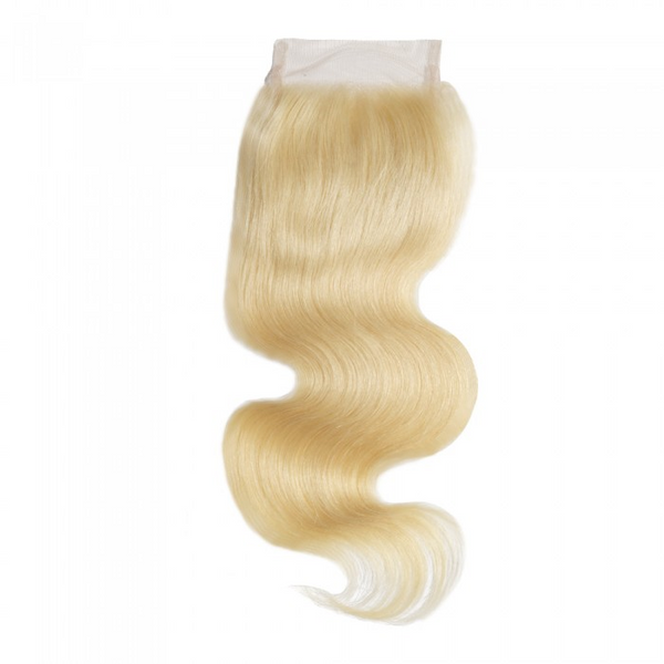 This is a Raw Indian Closure Body Wave Blonde Virgin Hair